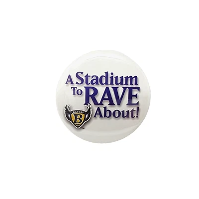 Baltimore Ravens NFL Stadium to Rave About Vintage Logo Button Pin - Image 1 of 4