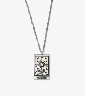 PURA VIDA SILVER TAROT CARD PENDANT NECKLACE 18”, The Star, New W Tags! - Image 1 of 4