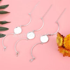 5pcs Cabochon Setting Bracelet Blank Tray Cameo Glass Resin Dome Jewelry 3 Color - Picture 1 of 11