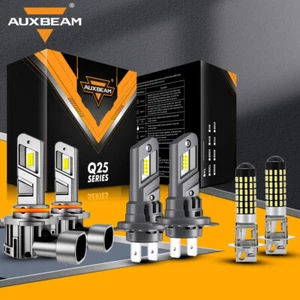 AUXBEAM Canbus 9005 H7 H3 LED Headlight Bulbs 6500K For Toyota Celica 2000-2005 - Picture 1 of 12