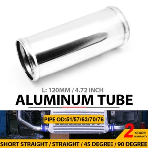 Aluminum Car Intercooler Intake Pipe Tube Chrome Straight 51/57/63/70/76 Sizes - Picture 1 of 6