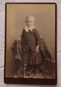 Antique Vintage Cabinet Card Young Boy In Dress - Picture 1 of 3