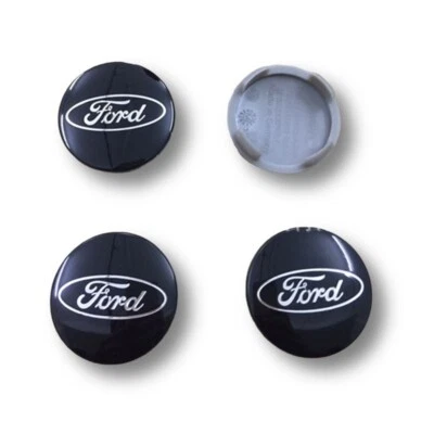 Per Ford 4pcs 54mm Hubcaps Coprimozzi EXPLORER MONDEO KUGA FOCUS EDGE nero - Image 1 of 4