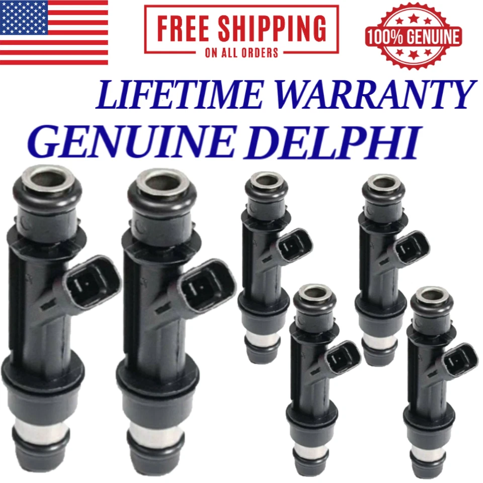 Injetores de combustível OEM DELPHI x6 para 98-04 Chevy GMC Isuzu Buick Acura Oldsmobile V6 - Imagem 1 de 3