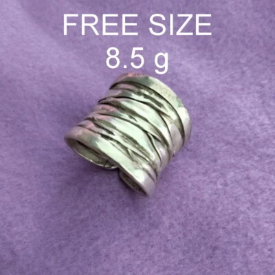 Fine Silver Rings 925 Sterling Solid Adjustable Free Size Vintage Fashion R78023 - Image 1 of 4