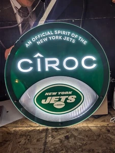 Beschädigtes offizielles NFL Ciroc New York Jets beleuchtetes LED-Balkenschild 23" beschädigt funktionstüchtig - Bild 1 von 9