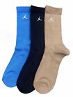 3 Paar Nike Air Jordan Crew Socken blau marinebraun Größe mittlere Schuhgröße 6 bis 8