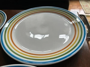 Syralite by Syracuse China Spectrum Rainbow Stripe Plate Vintage Dinnerware 9.5" - Picture 1 of 6