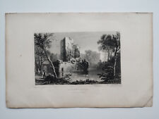 RAGLAND CASTLE - Antique/Vintage Print - 1864