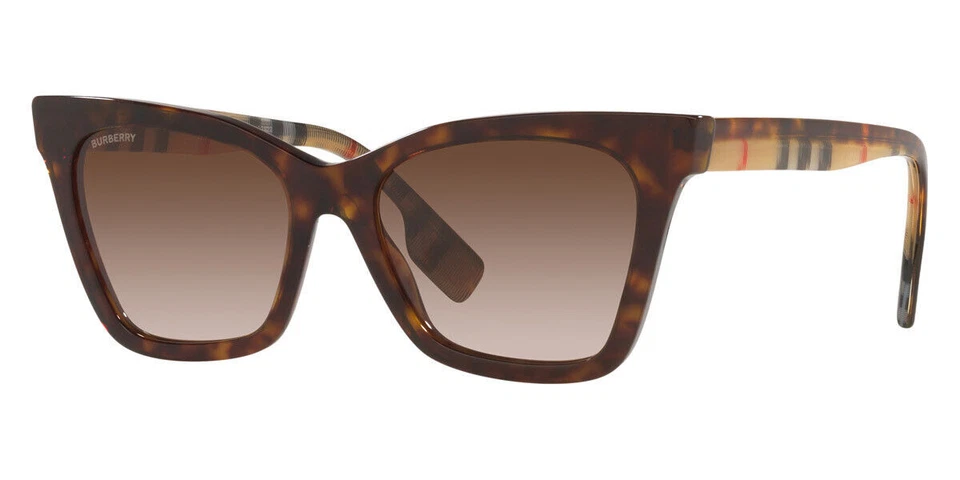Burberry Elsa BE4346 Women's Sunglasses - Dark Havana/Brown Shaded
