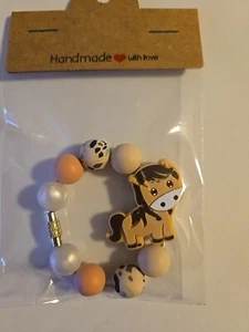 Horse Peach Tumbler Stanley Cup Handle Charm Keychain Backpack - Picture 1 of 1