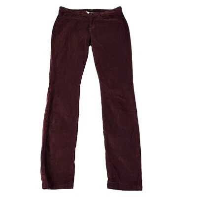 Max Mara Weekend Pants 6 Burgundy Corduroy Stretch Leggings Fit Butterfly - Image 1 of 4