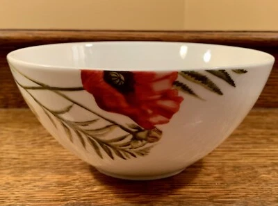 Roscher Amapola Roja Retirada Floral 6.5”x3” Cereal/Tazón de Sopa: Tazón para Servir Pequeño Foto 1 de 4
