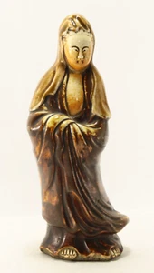 = 19th C. Joseon Dynasty Korean Ceramic Guanyin / Quan Yin / Gwan-eum Figurine - Picture 1 of 24