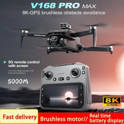 2025 V168 Pro MAX GPS Drone 8K Professional HD Camera 5G WIFI FPv5k Range - Image 1 of 4