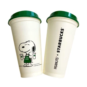 Starbucks Japón CACAHUETES Snoopy 2025 JOE KIND Taza Reutilizable Blanca Juego de 2 473 ml - Imagen 1 de 7
