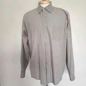 Van Heusen Button Down Broadcloth Wrinkle Free Striped Dress Shirt Size 17 36/37 - Picture 1 of 11