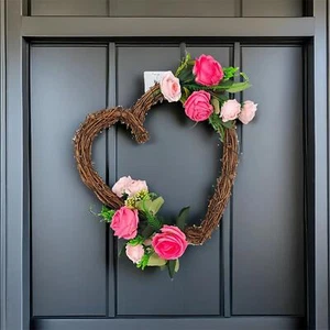Love Heart Wreath 11.81"valentine's Day Wreath Indoor Gift Wall Hanging Birthday - Picture 1 of 7