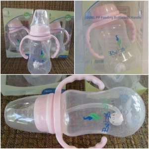 4 Pink - 6oz Baby Newborn Infant 0-3 m Feeding Bottle w Handles No More Air Gift - Picture 1 of 11