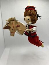 Kurt Adler Christmas Ornament Vintage Girl On Wooden Hobby Horse 70s  1977 W/Tag