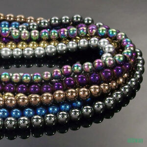 Natural Hematite Gemstone Round Beads 16'' 2mm 3mm 4mm 6mm 8mm 10mm 12mm DIY