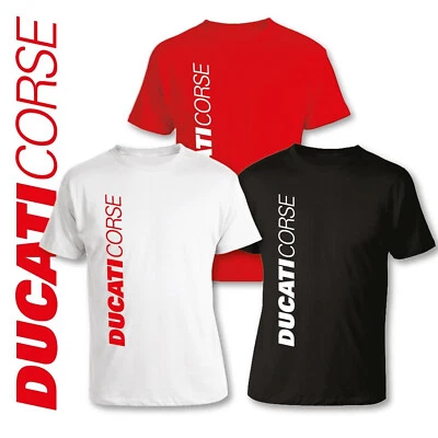 JHK - PAYPER - FRUIT OF LOOM T-Shirt con Stampa Ducati Maglietta Tributo Personalizzata Nera Bianca Rossa