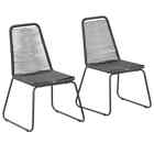 Vidaxl Patio Unit Outdoor Chairs 2pcs Poly Rattan Black