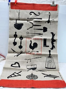 Asciugamano da tè cucina stampa tessuto lino primi americani ferro battuto 17 x 25" - Foto 1 di 5
