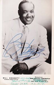 BILL DOGGETT Jazz Organist autographed postcard photograph with letter on verso