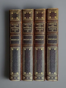LEATHER Set 1900 LORD MACAULAY CRITICAL AND HISTORICAL ESSAYS Vs 2,3,4,6 - Picture 1 of 18
