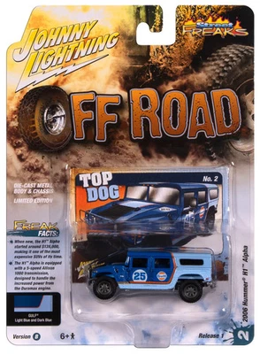 2006 Hummer H1 Off Road Gulf Dark Blue w/Orange Johnny Lightning 1:64 - Image 1 of 2