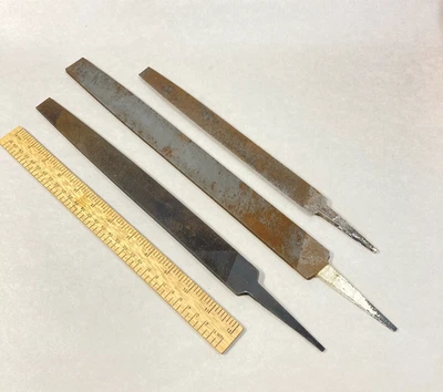 Vintage File Lot 3 Pc 2 Flat K&F Heller 1 Heller Half Round USA - Image 1 of 4