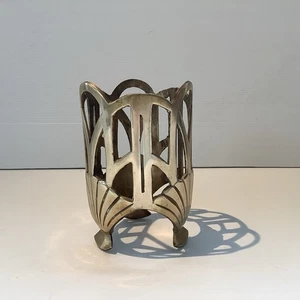 Porte Vase Art Deco 1920 1930 France Laiton Coquillages Doré  - Picture 1 of 8