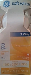 GE Soft White MOGUL Base 3Way 100/200/300W Bulb B22 - Picture 1 of 5
