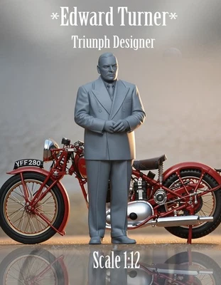 Edward Turner UNPAINTED  Designer of Triumph. Minichamps Scale  1:12 Foto 1 de 4