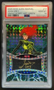 2025 Kakawow Aura Marvel Jean Grey Script Art Single Green #/25 PSA 10 - Picture 1 of 2