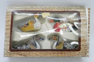 Vintage Stockente 3" Christbaumschmuck in Holzmaserung Box Hongkong - Bild 1 von 5