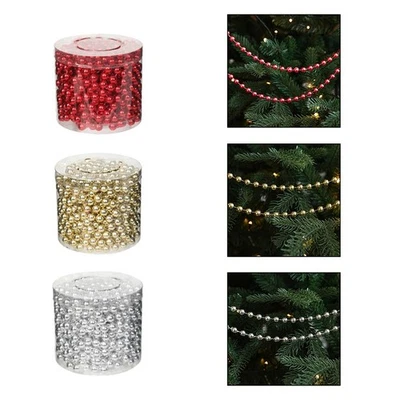 Perlenschnur Halskette 5 m für Weihnachtsdeko und Christbaumzubehör - Bild 1 von 4