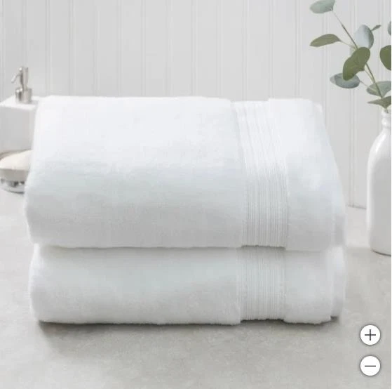 Juegos de toallas Charisma blancas de gran tamaño de secado rápido OEKO-TEX algodón absorbente Foto 1 de 1