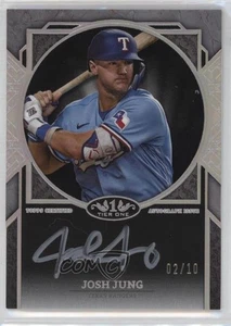 Holograma automático Topps Tier One Next Level 2024 lámina de plata/10 Josh Jung #NLA-JJ automático - Imagen 1 de 3