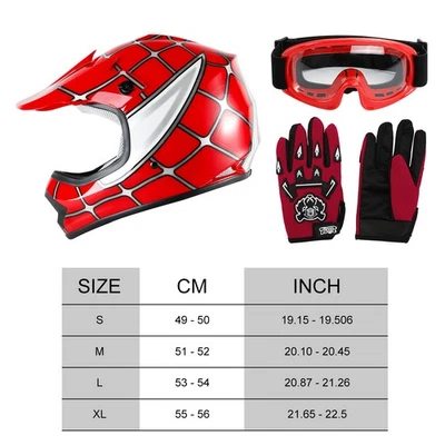 DOT Youth Kids Motorcycle Helmet Off-Road Dirt Bike Street Racing ATV UTV S-XL - Image 1 of 4