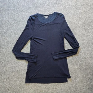 Vince Top Womens Size Small Blue Long Sleeve Tunic Silk Back Capsule Casual - Picture 1 of 9