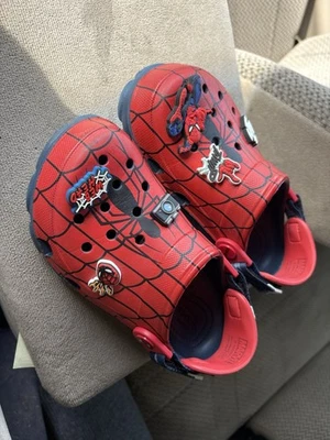 Crocs Fun Lab Light Up Spiderman Eyes Red Size J2 Boys - Image 1 of 4