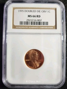 1995 Lincoln Cent Double Die Obverse NGC MS66 RD Gem BU 1995 DDO full red t8903 - Picture 1 of 8