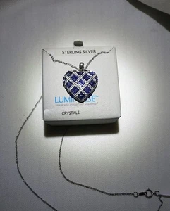 Luminesse Collana Cuore Cristallo Swarovski Argento Sterling con 18 in Catena - Foto 1 di 6