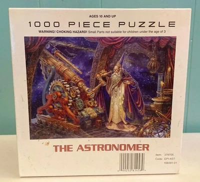 New Sealed 1000 Pc Jigsaw Puzzle "The Astronomer" Glow in the dark Made in USA - Image 1 of 3