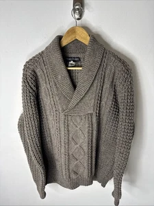 Vintage Irish Aran Fisherman Sweater Donegal Wool Knit Men’s Large Falcarrah - Picture 1 of 6