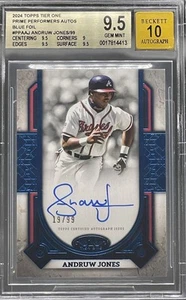 ⚾ 2024 Topps Tier One Andruw Jones Blue Foil Auto /99 BGS 9.5/10 Braves Legend ⚾ - Picture 1 of 2