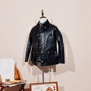 British Vintage Vegetable Tanned Horsehide Men's Classic Leather Safari Jacket - Picture 1 of 24