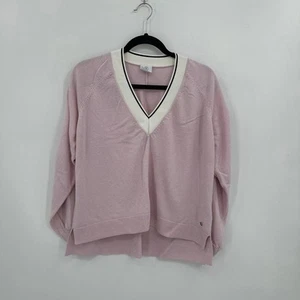 Bogner Pink V-neck Cashmere & Silk Sweater Tunic Size 12 EUC - Picture 1 of 7